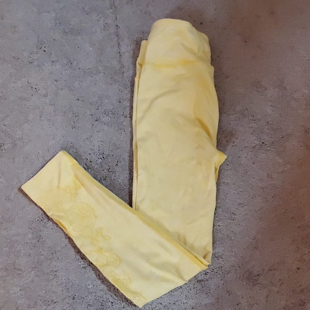 Yellow high waisted leggings